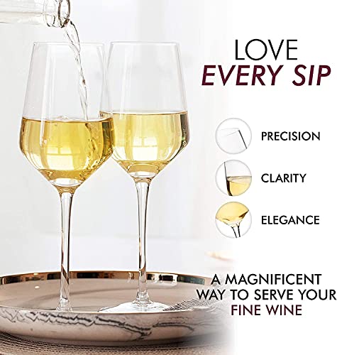 Image of Premium Wine Glasses 400ml, Set of 6 Long Wine, Burgundy Clear Glasses with Stem for Wedding Anniversary, Birthday, Gift (RKT-10, Set of 6)