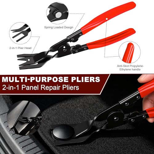 Image of 10Pcs Auto Trim Removal Tool Kit Non-Scratch Pry Tool Clip Removal Tool Red