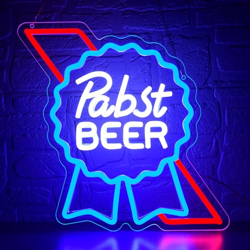 Beer Neon Sign for Wall Decor Bar Neon Light Beer LED Sign for Man Cave Garage Pub Bar Party Game Room Hotel Bedroom Birthday Gifts USB Powered Size13.1 * 13.1inch(ZKXD385)