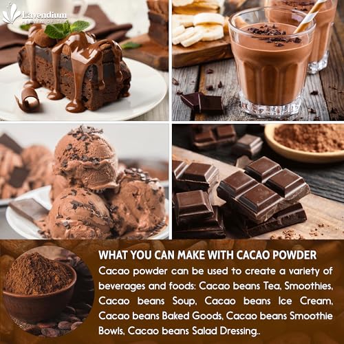 Image of Lavendium 25oz (1.56 lbs) Cacao Powder, 100% Natural & Pure, Unsweetened, Rich Chocolate Flavor, Perfect for Baking & Smoothies No Additives, No Gluten, Vegan