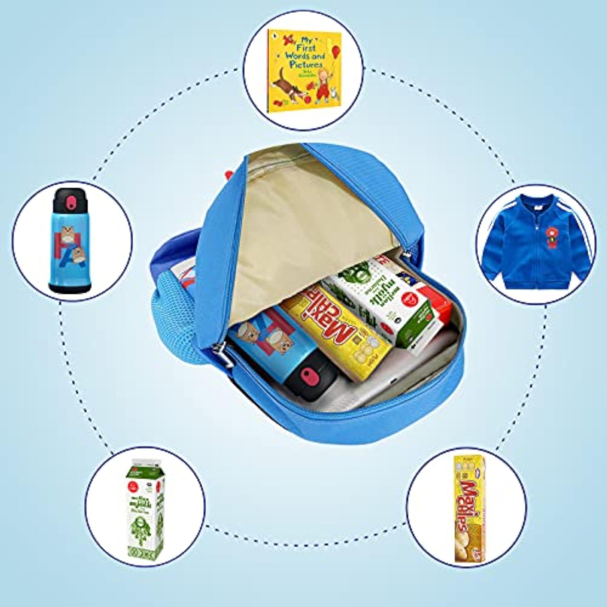 Uworth Kids Dinosaur Backpack, Toddler Rucksack Blue