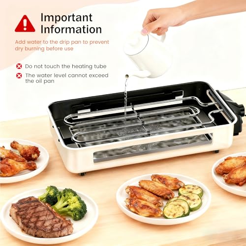 YOHAWJAN Electric Indoor Grill 1500W, YOHAWJAN 2 in 1 Smokeless Indoor Grills with Non-stick Removable Grill & Griddle Plate の商品画像 5