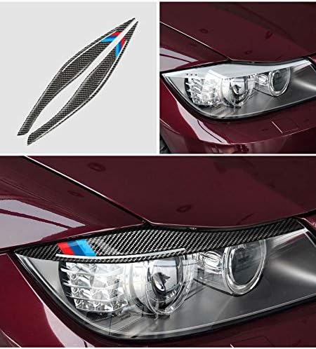 Carbon Fiber Front Headlamp Headlight Eyebrow Eyelid Car Stickers Decal Trim,12