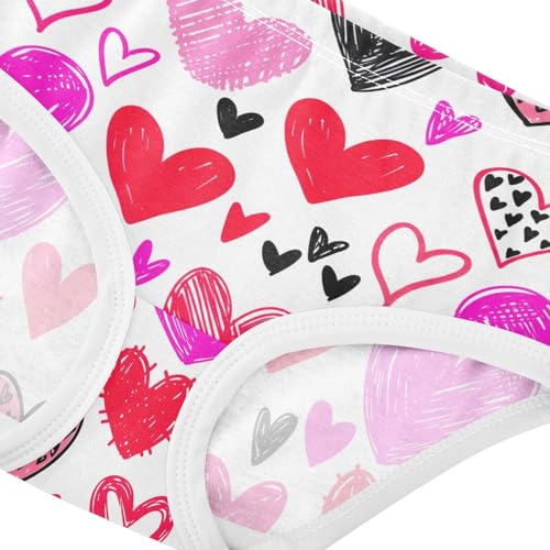 Joisal Toddler Girls Underwear 2t Cotton Little Girl Panties Bright Undies Kids Briefs Valentine Hearts4