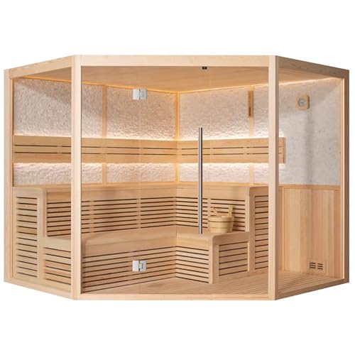 AWT AQART WATER TECHNOLOGY KOS Sauna 1816XL Pinienholz/ 240×240/ ohne Ofen