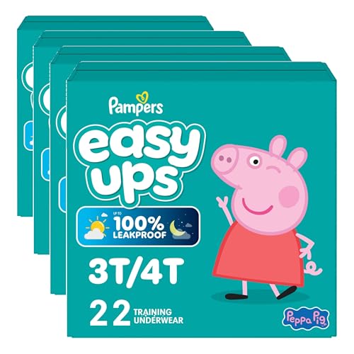Image of Pampers Training Pants - Easy Ups Girls & Boys - Size 3T-4T, 22 Count, Peppa Pig Potty Underwear (Packaging May Vary) (Pack of 4)