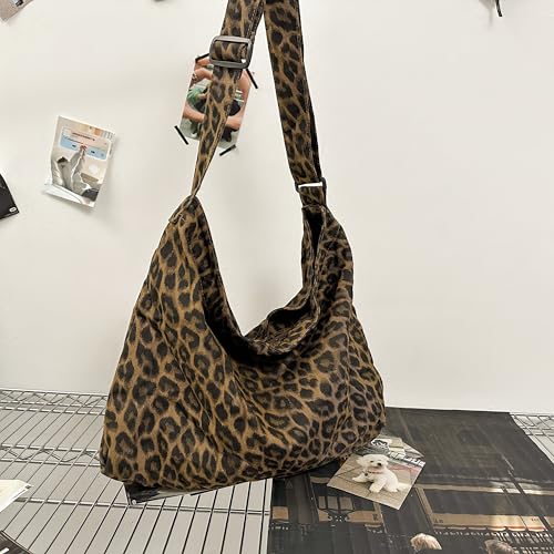Image of Cotton Tote Handbag Women Canvas Crossbody Beach Bag Hobo Shoulder Tote Bag with 3 External Pocket,Zipper Closure