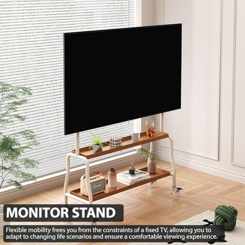 Soporte móvil para TV 43-75 pulg con ruedas, blanco miniatura 2