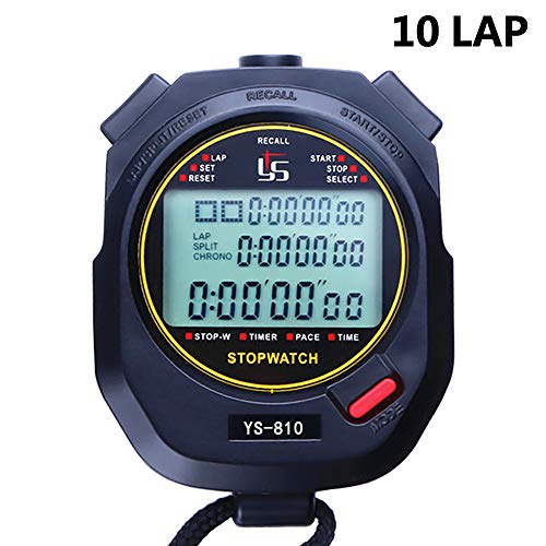 Fitness Tech Equipment Digital Stopwatch Timer Three Row Sports Racing