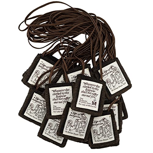 Escapulario de tela del Monte Carmelo ideal para regalo de primera comunión y bautizo