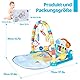 WYSWYG Baby Spielbogen, Spielmatte & Gym mit Musik & Lichtern – Pädagogisches Spielzeug für Baby & Kleinkinder 0-3-6-12 Monate Spieldecke - Kick & Play Piano Matte-Blau