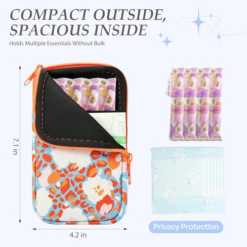Image of KJQJLY 2 Pack Portable Tampon Organizer Bag Tampon Holder & Storage Case with Zipper for Travel, Discreet Period Bag for Purse, Waterproof Feminine Products Pouch for Women (Yellow & Purple)