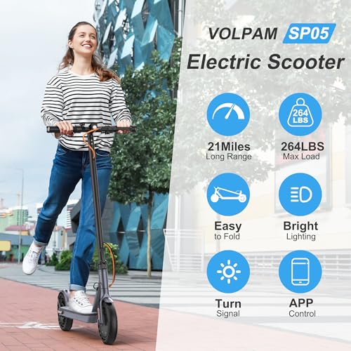 image for VOLPAM Electric Scooter Adults - Max 21Miles Range & 19MPH Speed E-Sco