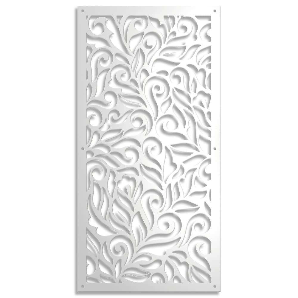 Quadro Traforato per Arredamento Modello Decor - Pannello in PVC Traforato - Parasole Colore Bianco 47X94 CM