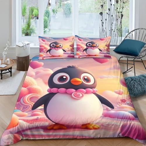 Housse de couette pingouin en microfibre douce pour cocooner dans sa chambre