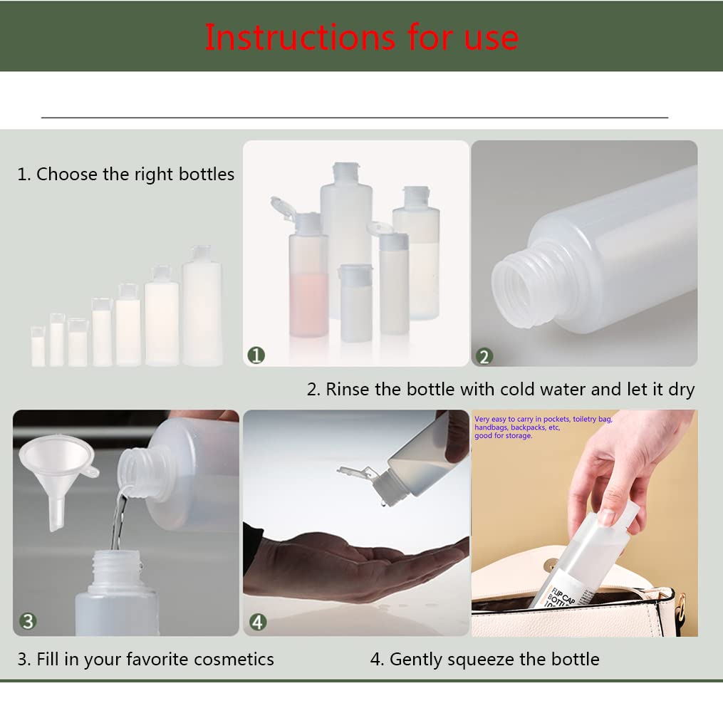 24 Pezzi Flaconi Vuoti di Plastica 400ml, Bottiglie di plastica HPDE con Tappo Flip Top, Flacone Rotonde Dosatore, Contenitori per Cosmetico, Bottiglie da Viaggio