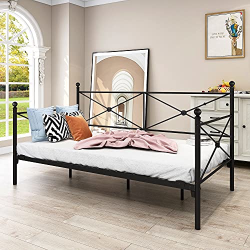 JURMERRY Daybed Twin Size Metal Frame,Multi-Functional Furniture,Black JURMERRY Daybed Twin Size Metal Frame,Multi-Functional Furniture,Black