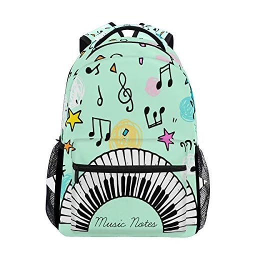 Nota Musical De Piano Mochila Infantiles para Niños Niñas Hombro Mochilas para Portátil De Viaje Mujeres Hombres