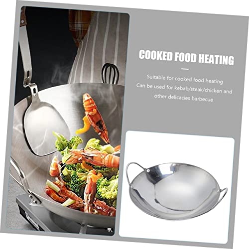 Wok de acero inoxidable UPKOCH 2 piezas 9.45 x 8.66 x 2.36 pulgadas miniatura 3