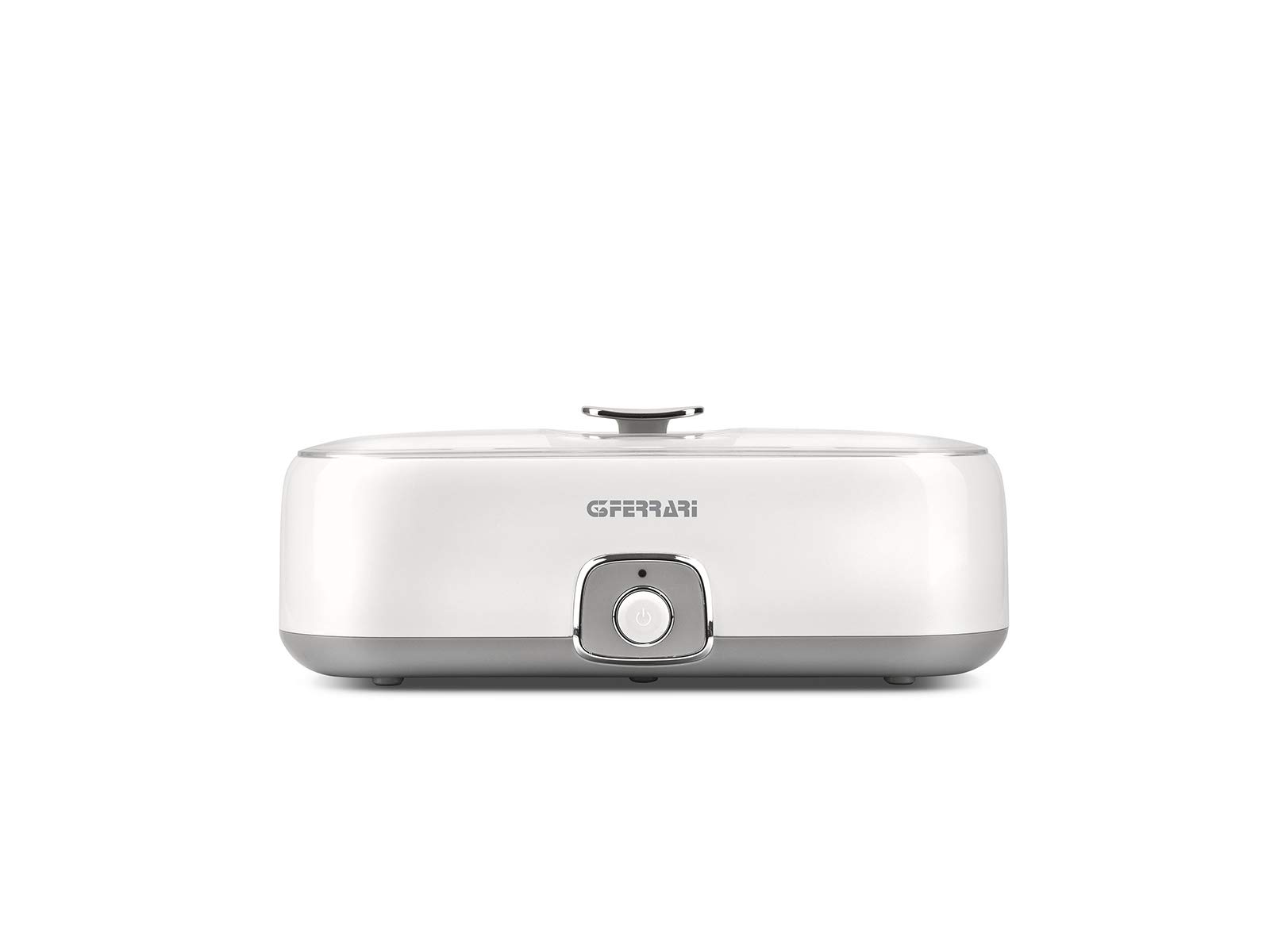 G3 Ferrari G10133 Joghurtbereiter Fermento 4, 20W, 4 Glasbehälter je 180 ml, transparenter Deckel mit Griff, Weiß
