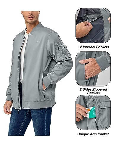 Image of Little Donkey Andy Men's Lightweight Bomber Jacket Causal Fashion Flight Windbreaker Fall Spring Outdoor Coat