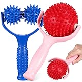 HOOWIFFY Muskelmassagegerät 2 Stück Noppenrolle und Faszienball für Nacken und Armmassage...