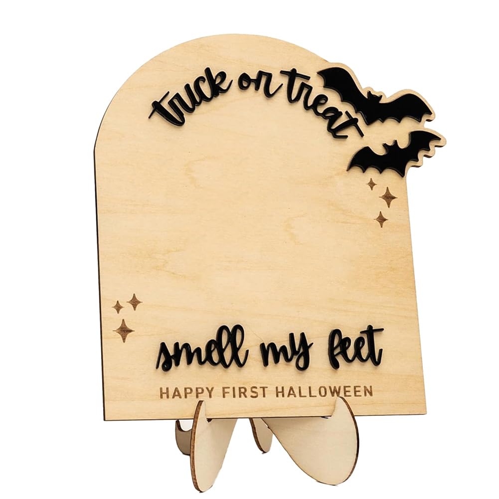 UDSKNV[KSL Footprint Keepsake-Wooden Sign-Baby' S First Halloween-Trick or Treat-Nursery& Home Decor Décor
