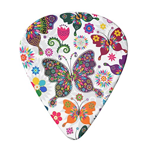 Lot de 6 médiators colorés en forme de papillons et fleurs pour guitare acoustique, guitare électrique, basse, ukulélé… - Les Beatles, Paul McCartney, John Lennon, RIngo Starr, George Harrison Lot de 6 médiators colorés en forme de papillons et fleurs pour guitare acoustique, guitare électrique, basse, ukulélé… – Image 4