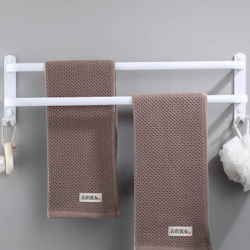 80CM Handtuchhalter Ohne Bohren, Handtuchhalter Weiß, Handtuchhalter Wand, Handtuchhalter Ohne Bohren Weiß, Handtuchstange Badezimmer Zubehör, Handtuchhalter Bad Doppelt für Badezimmer Küche