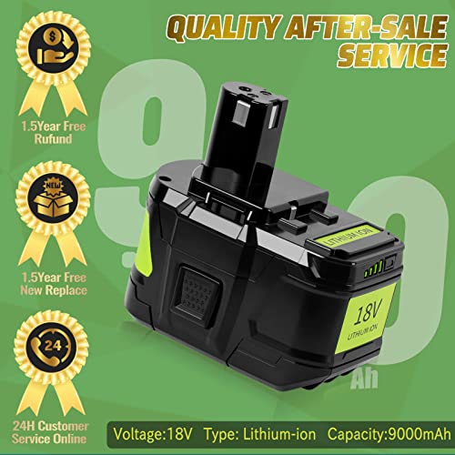 Image of 【Upgrade!】 CaliHutt 18V 9.0Ah Replace Battery for Ryobi ONE+ Plus 18V Battery High Capacity 18V Lithium-Ion Battery P102 P104 P105 P106 P108 P107 P109 for Cordless Power Tools