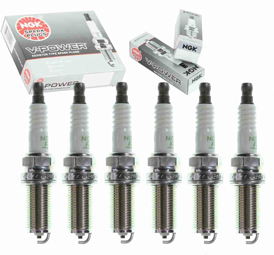 6 pc NGK V-Power Spark Plugs compatible with Nissan 350Z 3.5L V6 2003-2006