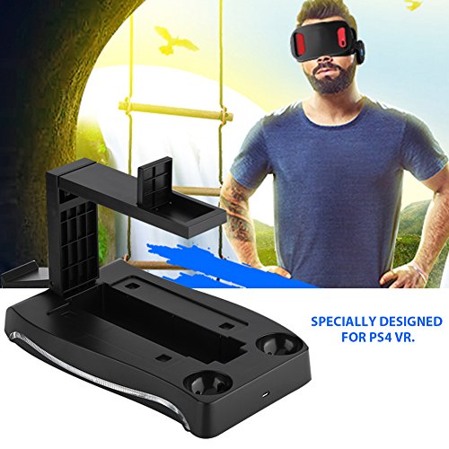 Zerone Controller Ladestation für Docking Station 4 in 1 Ständer mit 2 Gamepad Ständer für VR PS Move