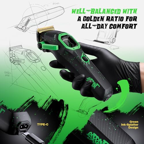 Image of SUPRENT Fangs Professional Barber Clippers - High-Performance 13,000 RPM Vector Motor Hair Clipper Barber Trimmer Set, Professional Haircutting Kit with AI Speed Control, Patented U-Teeth Blade