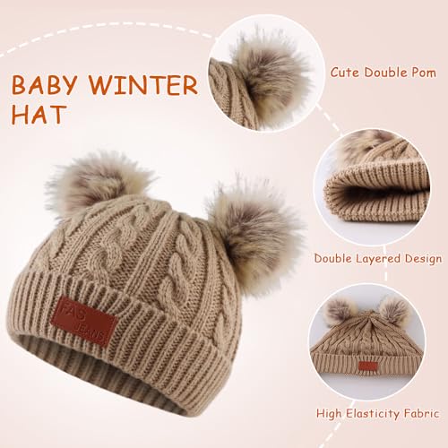 Image of Yuoahcn Kids Winter Beanie Hat Scarf Gloves Set Knit Warm Toddler Winter Cap Gloves Neck Warmer for Boys Girls 1-8 Year