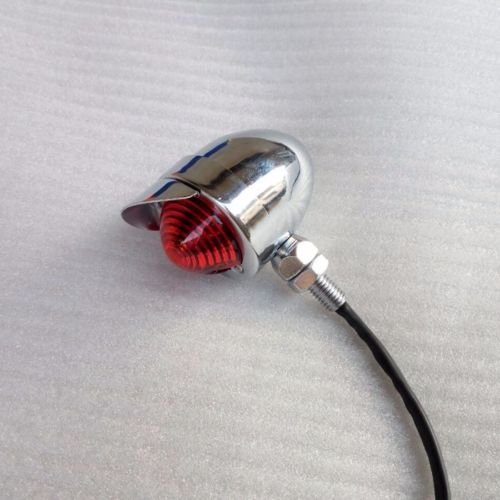 Bobber Old School Stop Visor Bullet Brake Running Tail Light Lamp Cafe Racer Vintage Bike Retro Custom (Black