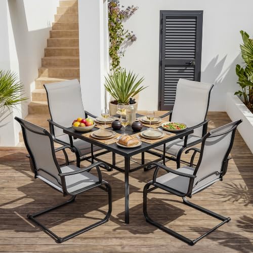 Image of NUU GARDEN 5 Piece Patio Dining Set for 4 with C-Spring Chairs