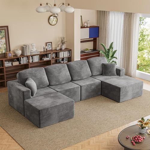 Homall 126' Modern Fabric Boneless Couch with Deep Seat,...