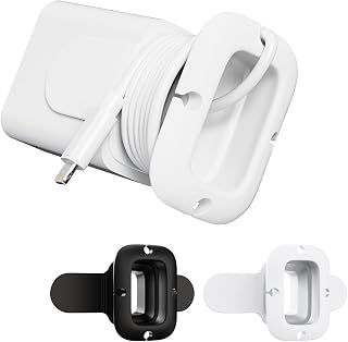 Silicone Collapsible Cord Wrap Foldable Charger Organizer Compatible with Phone Charger and Adapter, Wired Manager Holder Wrap Winder Cable Management Travel Essentials (Black&White)