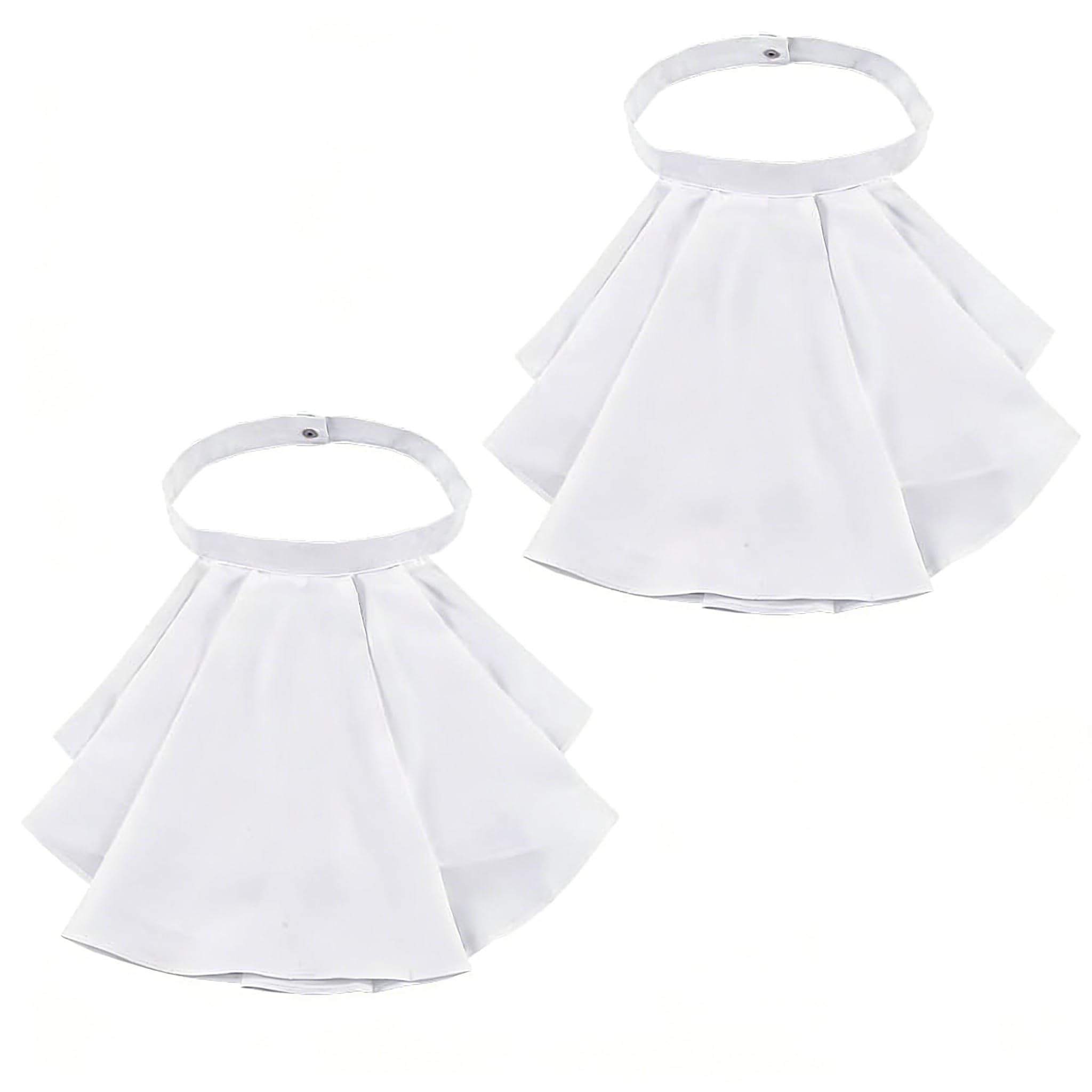 NBEADS 2 Pcs White Ruffle Jabot Collar, Detachable Pleated Lotus Leaf Collar Noble Vampire Steampunk Gothic Costume Accessory Fancy Dress Halloween Theme Party, 30.5x48.6cm