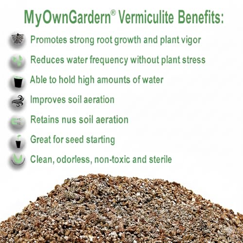 Image of MyOwnGarden Vermiculite and Perlite Combo (Each 450 gram) for Plants Soil Aeration & Moisture Retention Booster Horticultural Vermiculite Lightweight Soil Conditioner for Plants Premium Perlite