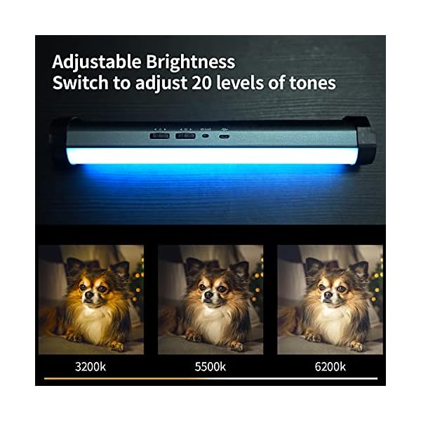 YC Onion RGB Licht LED Beleuchtung Videoleuchte Lichtstab Handheld Fotografie Licht mit App-Steuerung, CRI98 +, TLCI 98… – Bild 3