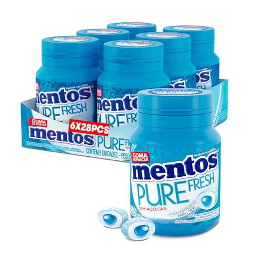 MENTOS Garrafa Goma De Mascar Sem Açúcar Mentos Pure Fresh Mint | 56G