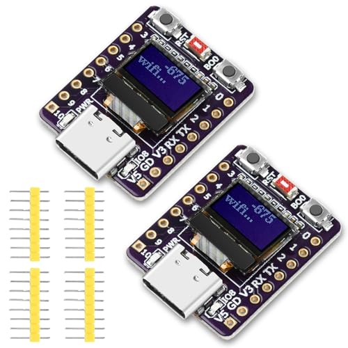 diymore 2PCS für ESP32 C3 Entwicklungsboard mit 0.42inch OLED Anzeige, für ESP32 Mini Unterstützt WiFi Bluetooth, Geeignet für die IoT-Entwicklung