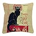 Signare Gobelin Arazzo copricuscini Divano, federe Cuscini Divano, Fodere Cuscini 45x45 cm Motivo Steinlen - Tournee du Chat Noir
