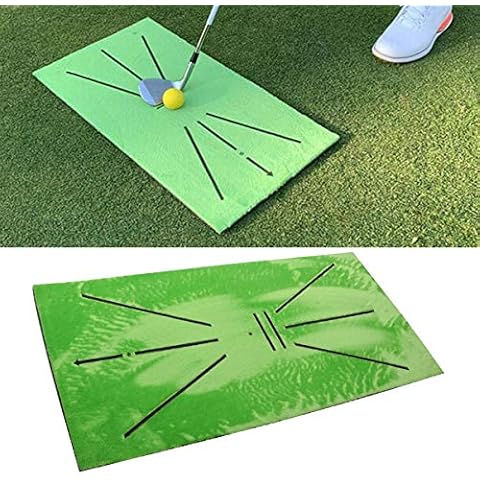 Techson Golf Swing Mat, 12 x 24 inches Golf Hitting Winter Practice Grass Aid Rug Set, Portable Training Supplies for Residential Home Office Outdoor Cover