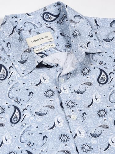 Image of Thomas Scott Men's | Printed | Half Sleeve | Regular Fit | Cotton Blend | Spread Collar | Casual Shirt
