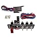 Iglobalbuy 12V Racing Car Engine Start Push Button Ignition Switch Panel 5 in 1 LED Toggle Switch