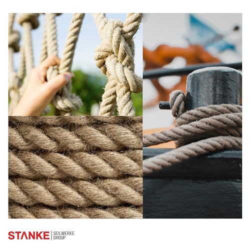 Seilwerk STANKE Juteseil Naturfasern gedreht Tauwerk Hanf Jute Tau Seil Tauziehen Absperrseil Handlauf 30mm 5m