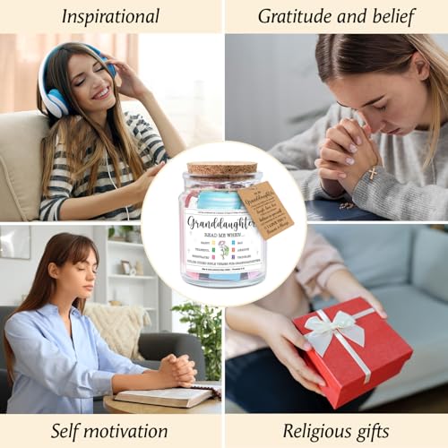 Image of NewEleven Granddaughter Gifts - Riligious, Christian Gift for Teen Girls, Granddaughter Gifts From Grandma, Grandpa - Easter, Baptism Gift For Grandkids - Bible Verse Jar