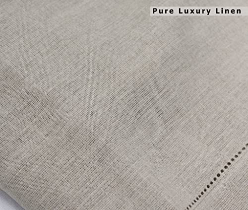Genuine Linen Napkins - Set Of 12 Cloth Napkins With Hemstitch Detail - Hand Crafted Pure Luxury Linen Reusable Lunch Dinner Napkin - Fall Summer Holiday Table - Oversized 20X20 Natural - Cotton Craft #TOP3